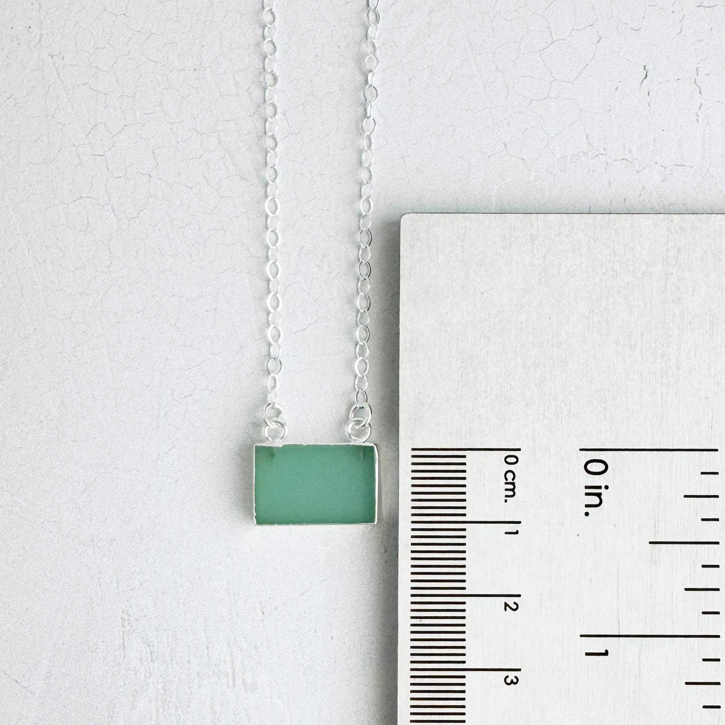 Aqua Chalcedony Bar Necklace