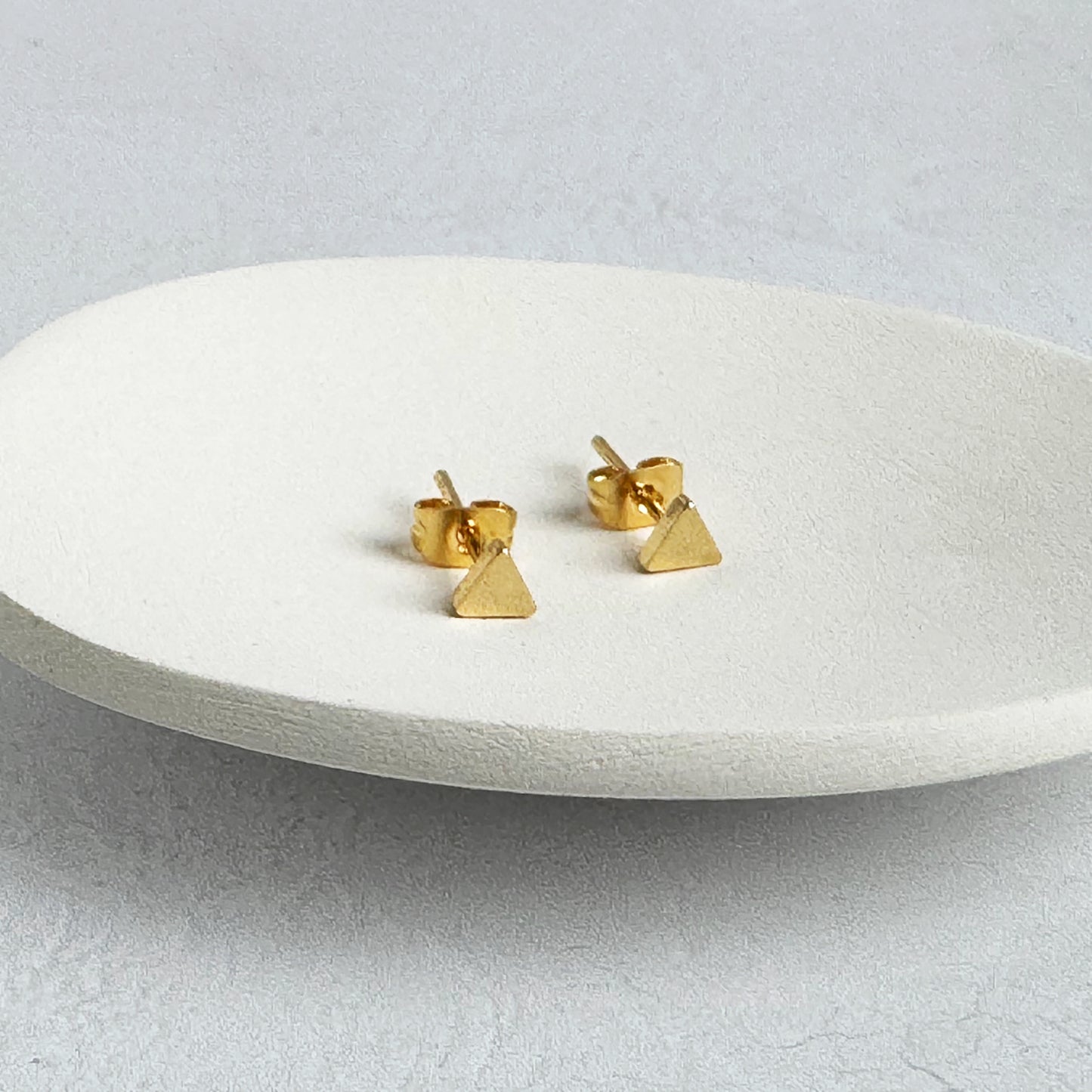 Triangle Stud Earrings in 18k Gold Plating