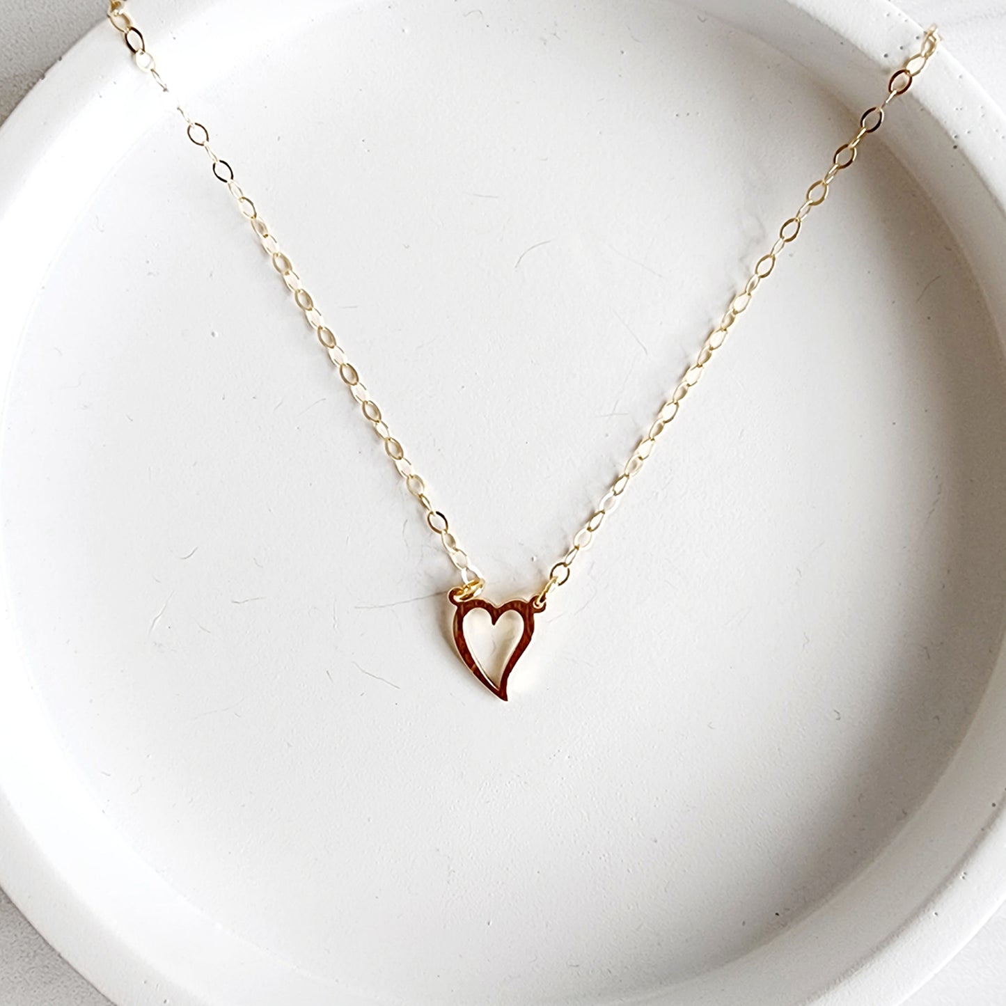 Dainty Heart Necklace in Gold and Silver