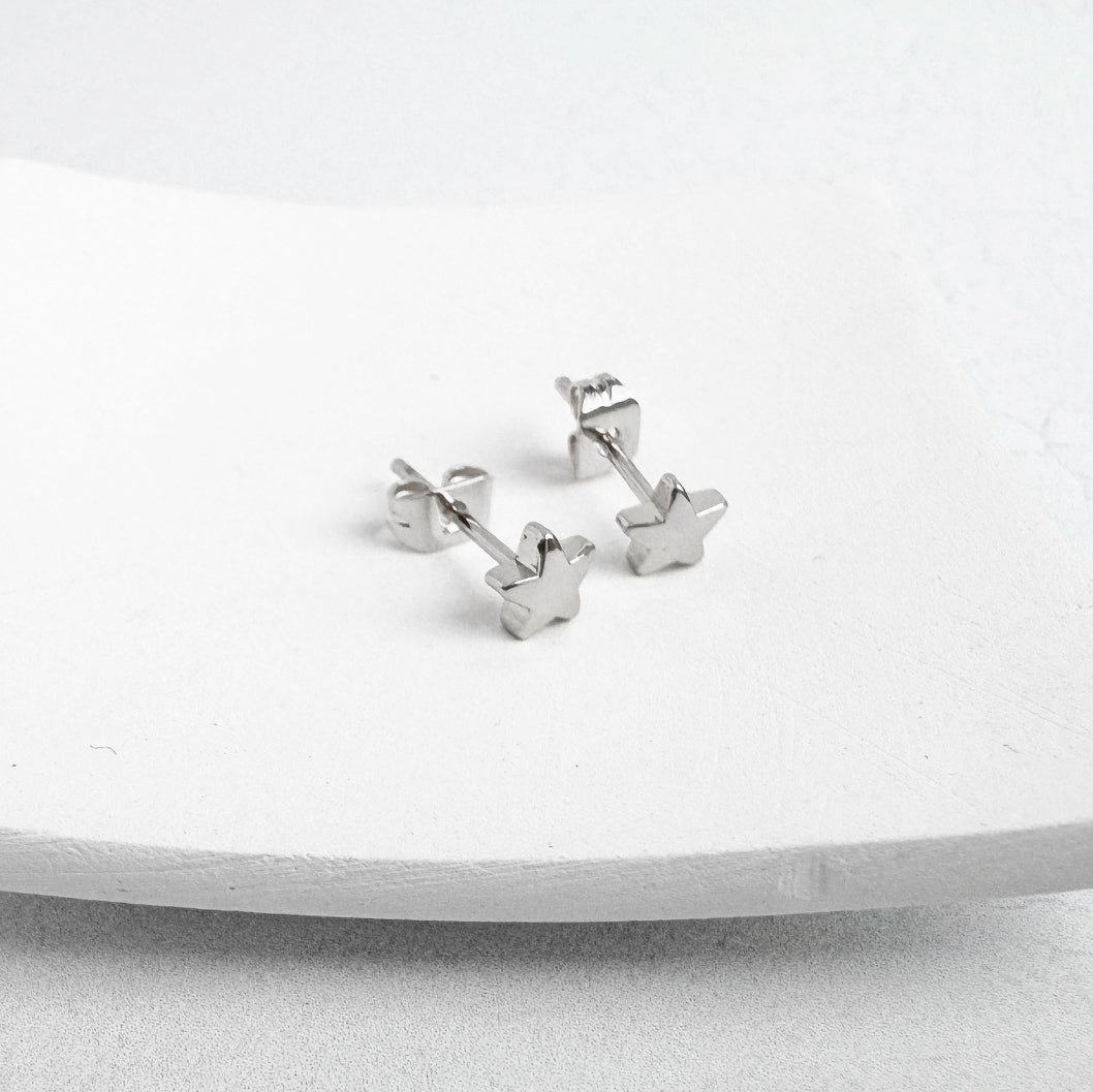 Star Stud Earrings in Silver