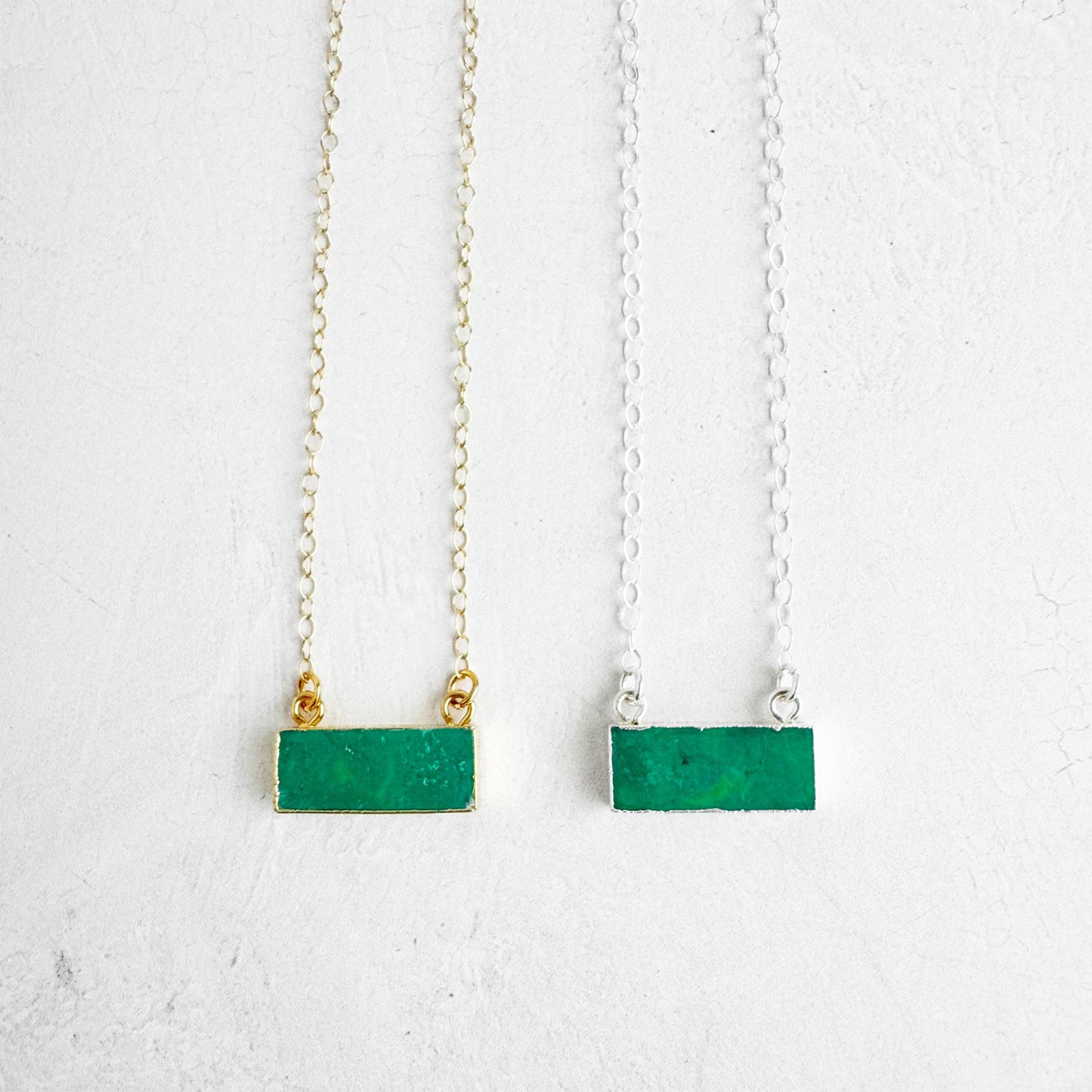 Tibetan Turquoise Bar Necklace in 14k Gold Filled and Sterling Silver