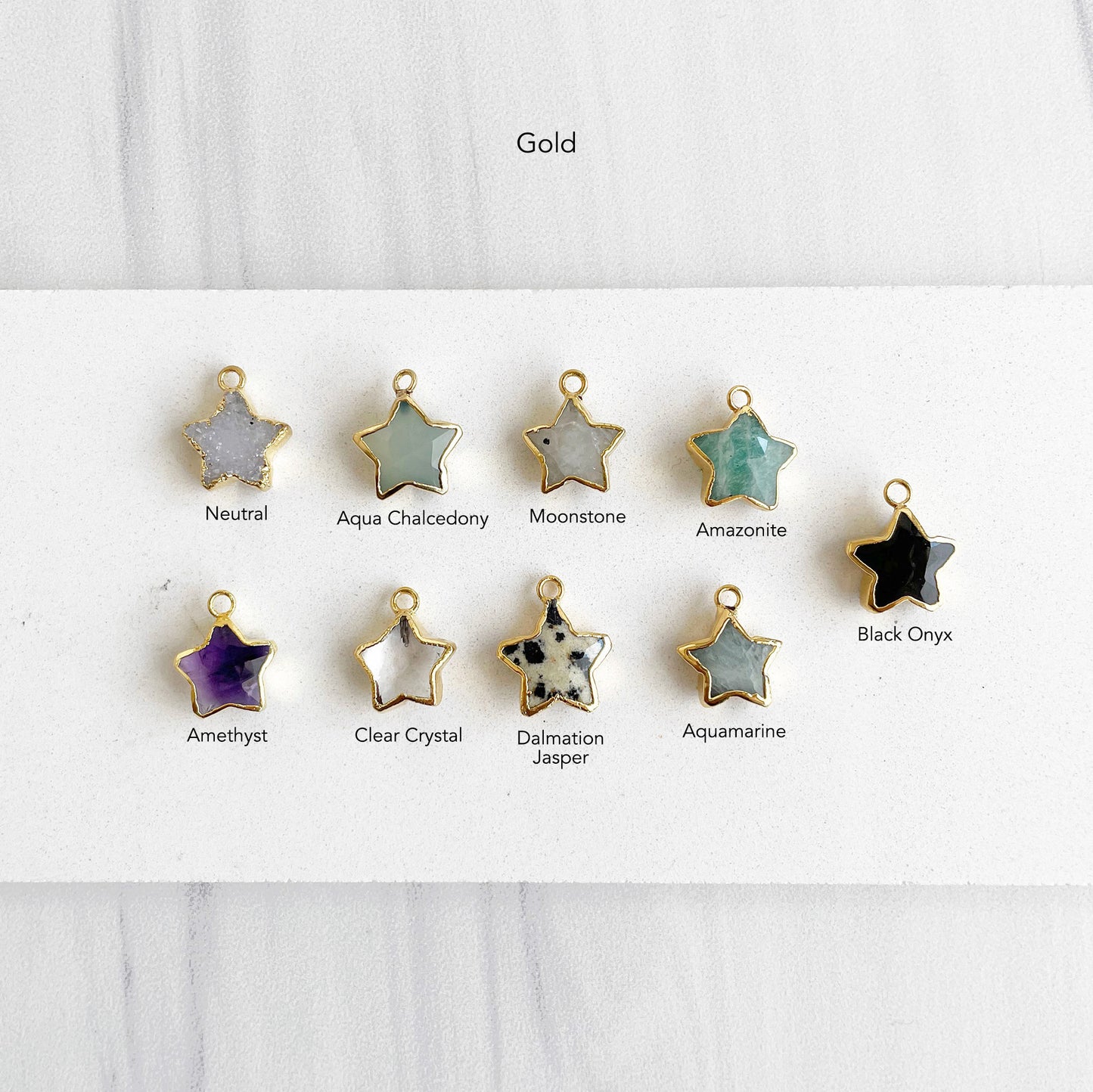Dainty Gemstone Star Necklace in Gold and Silver