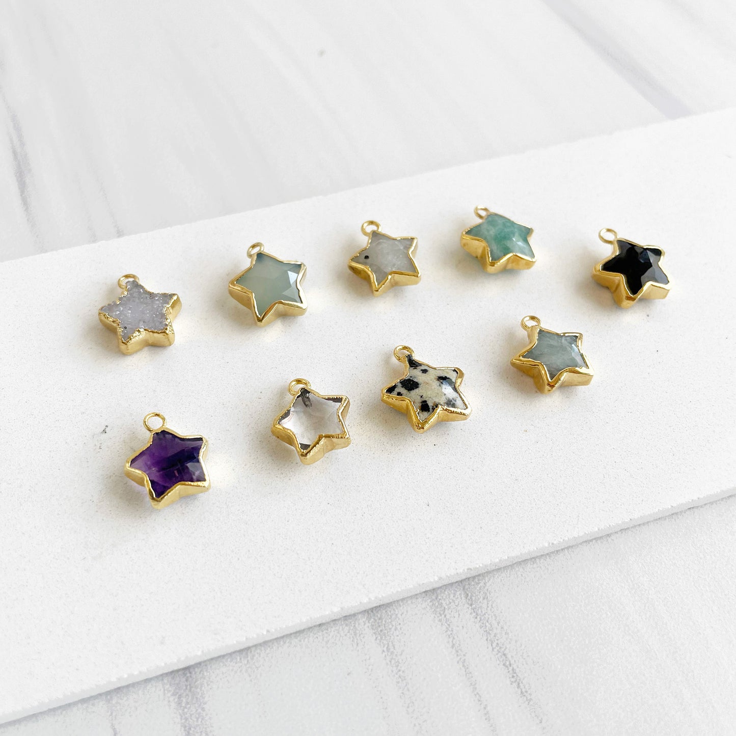 Dainty Gemstone Star Necklace in Gold and Silver