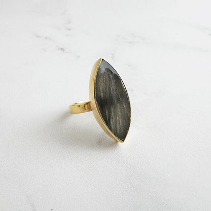 Marquise Statement Ring – Labradorite