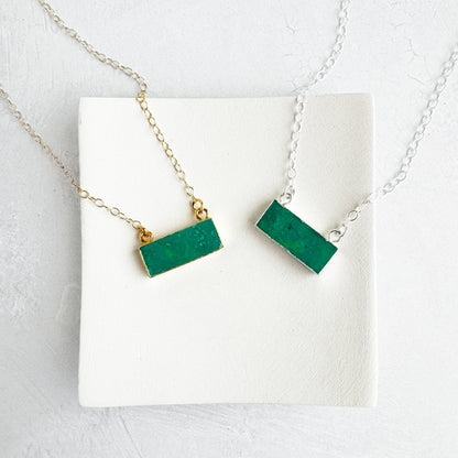 Amazonite Bar Necklace in 14k Gold Filled and Sterling Silver