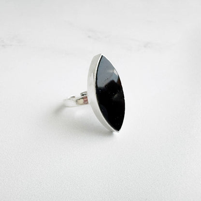 Marquise Statement Ring – Black Onyx