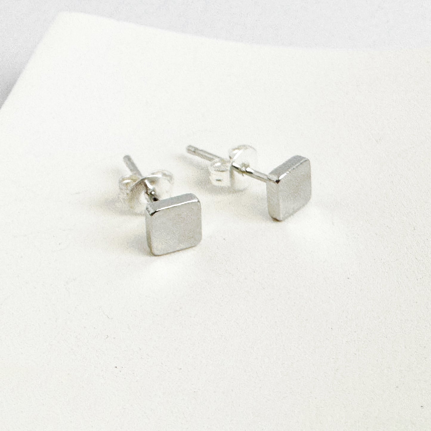 Square Stud Earrings in Silver