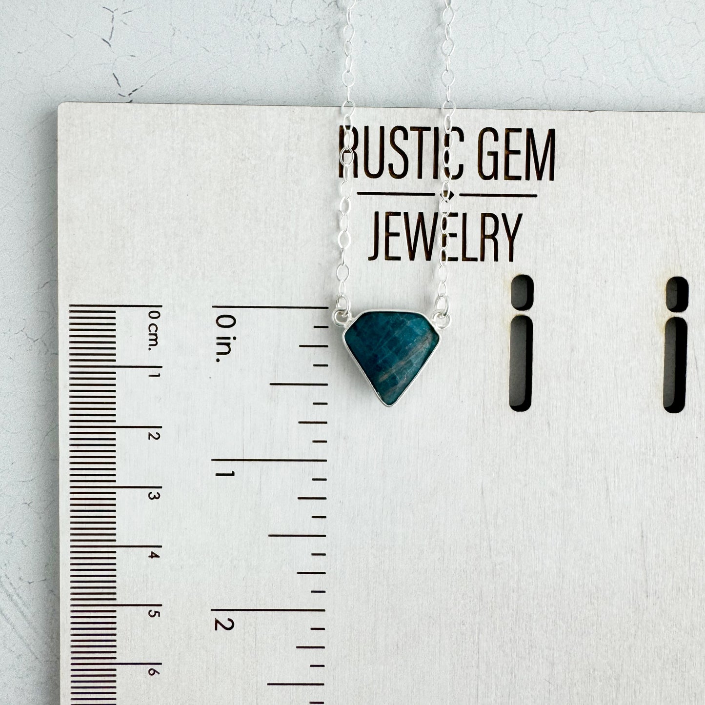 Dainty Triangle Bezel Necklace - Ruby