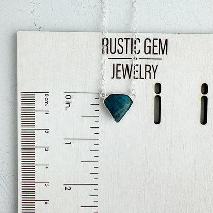 Dainty Triangle Bezel Necklace - Ruby
