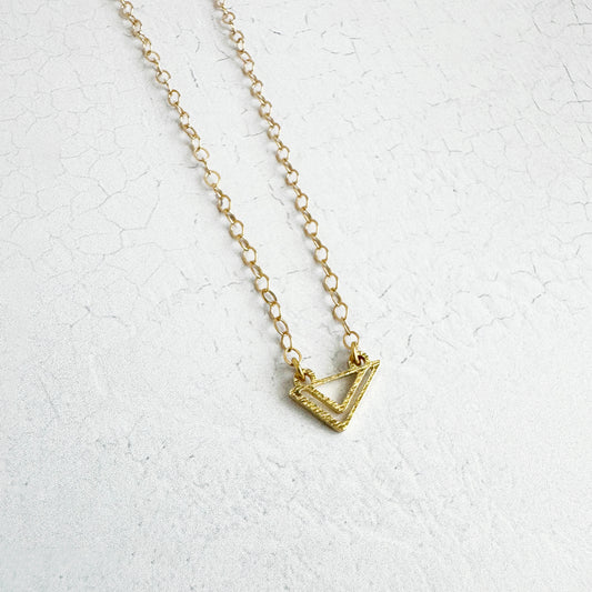 Double Triangle Layering Necklace in 14k Gold Filled