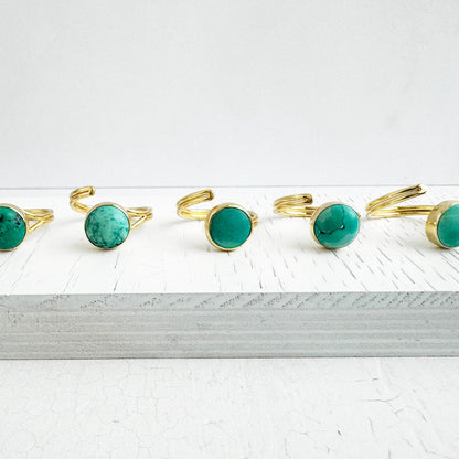 Natural Turquoise Wrap Ring in Gold and Silver