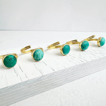 Natural Turquoise Wrap Ring in Gold and Silver