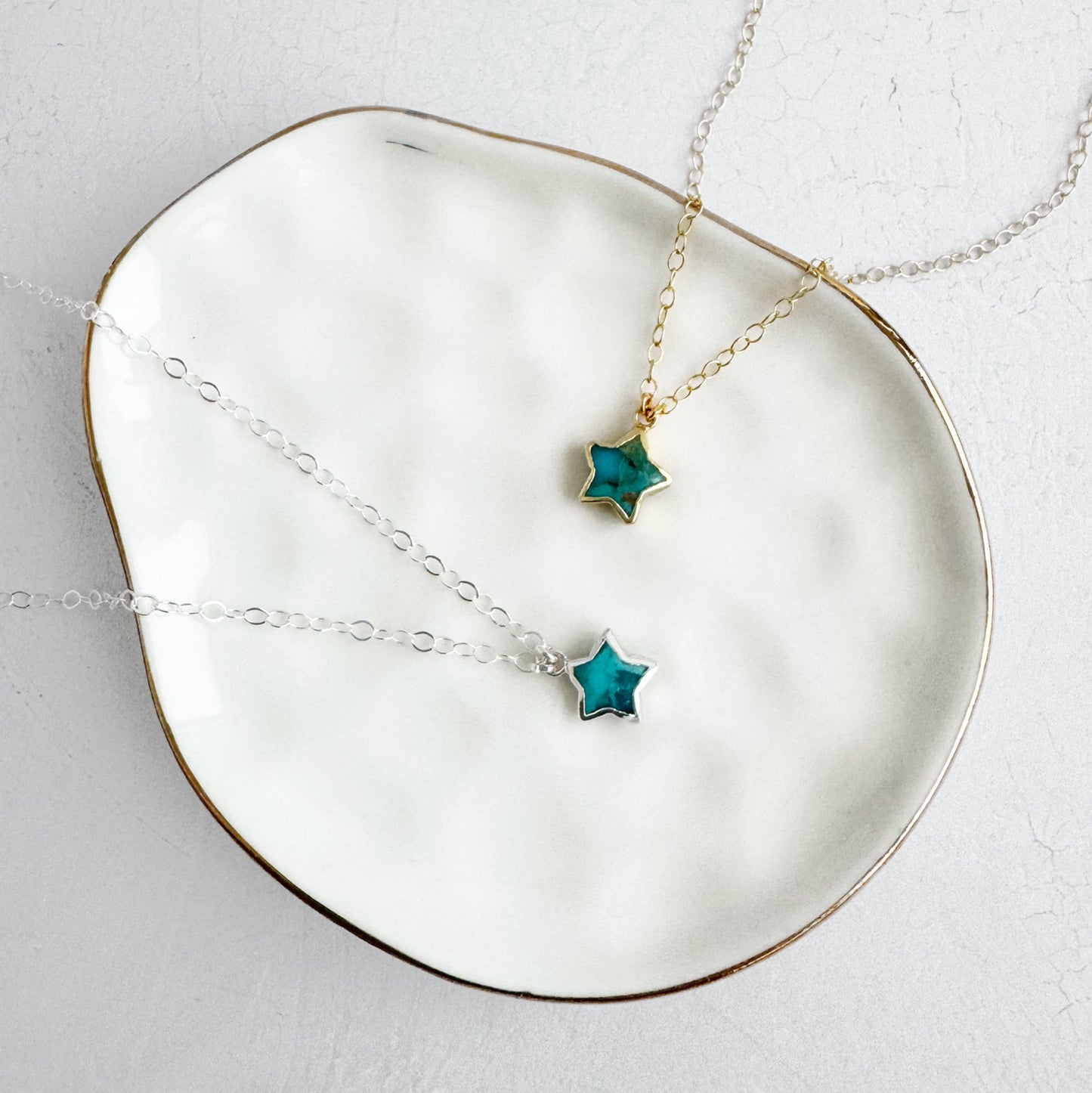 Turquoise Star Necklace in 14k Gold Filled and Sterling Silver