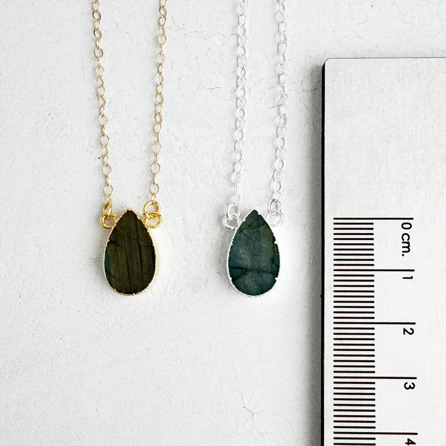 Simple Teardrop Necklace - Labradorite