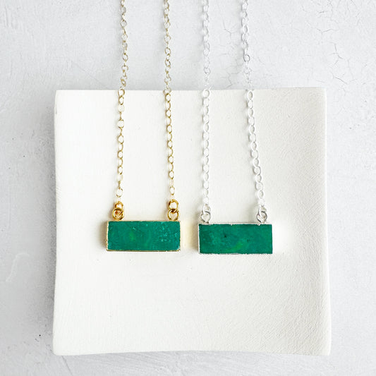 Amazonite Bar Necklace in 14k Gold Filled and Sterling Silver