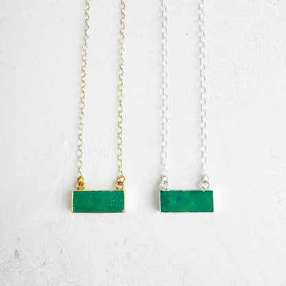 Amazonite Bar Necklace in 14k Gold Filled and Sterling Silver