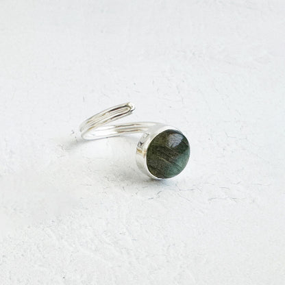 Labradorite Wrap Ring in Gold and Silver