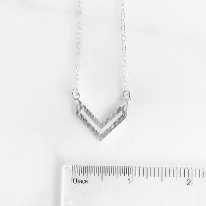Chevron Bar Necklace in Sterling Silver
