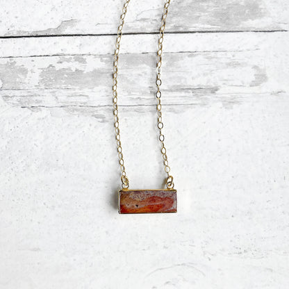 Jasper Bar Necklace in Gold