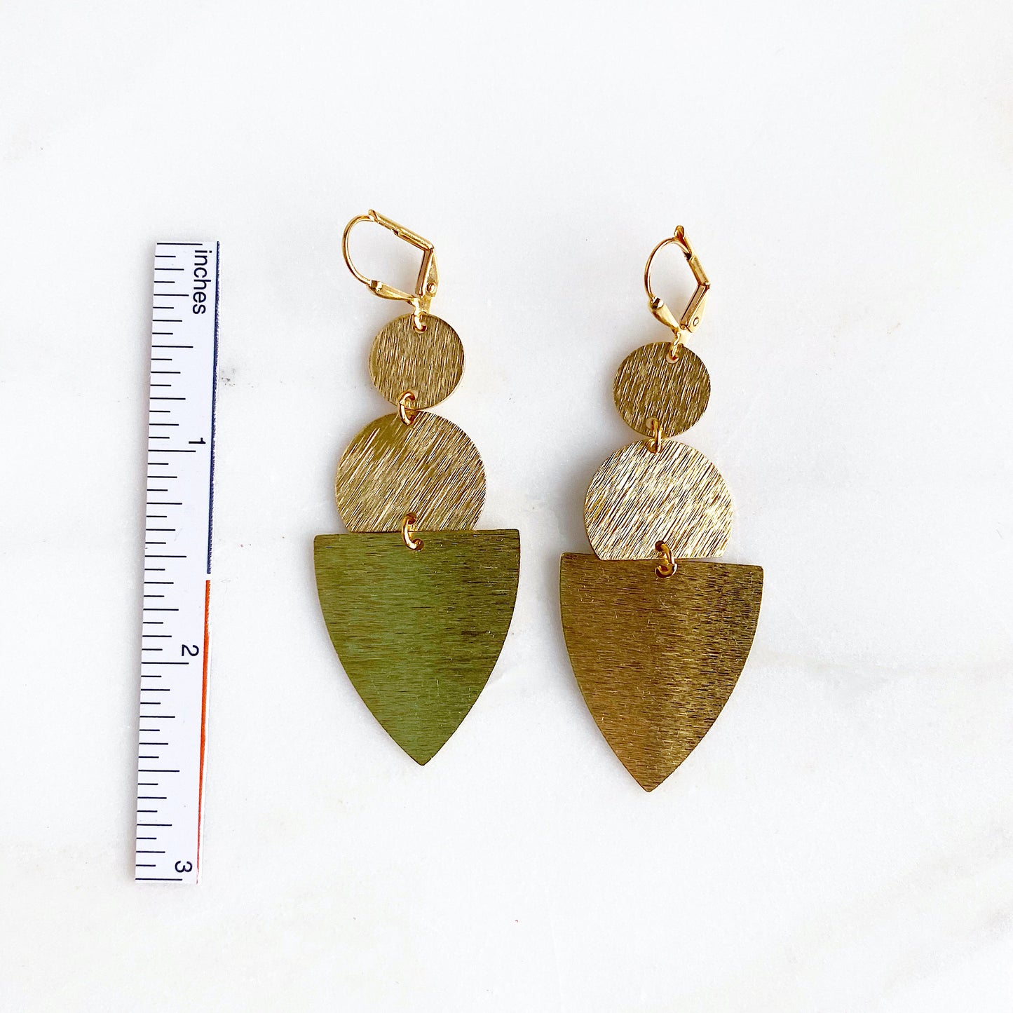 Geometric Statement Earrings in Brushed Gold
